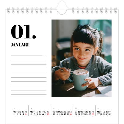 Årskalender kvadratisk — Serif och ögonblick [Januari]