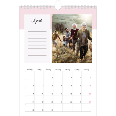 Fotokalender A4 Enkel (20 x 30 cm) — Kalenderlista [April]