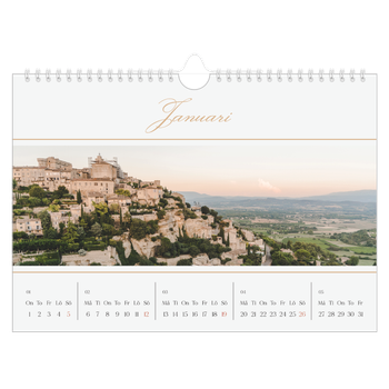 Fotokalender A4 Enkel — Elegant guld