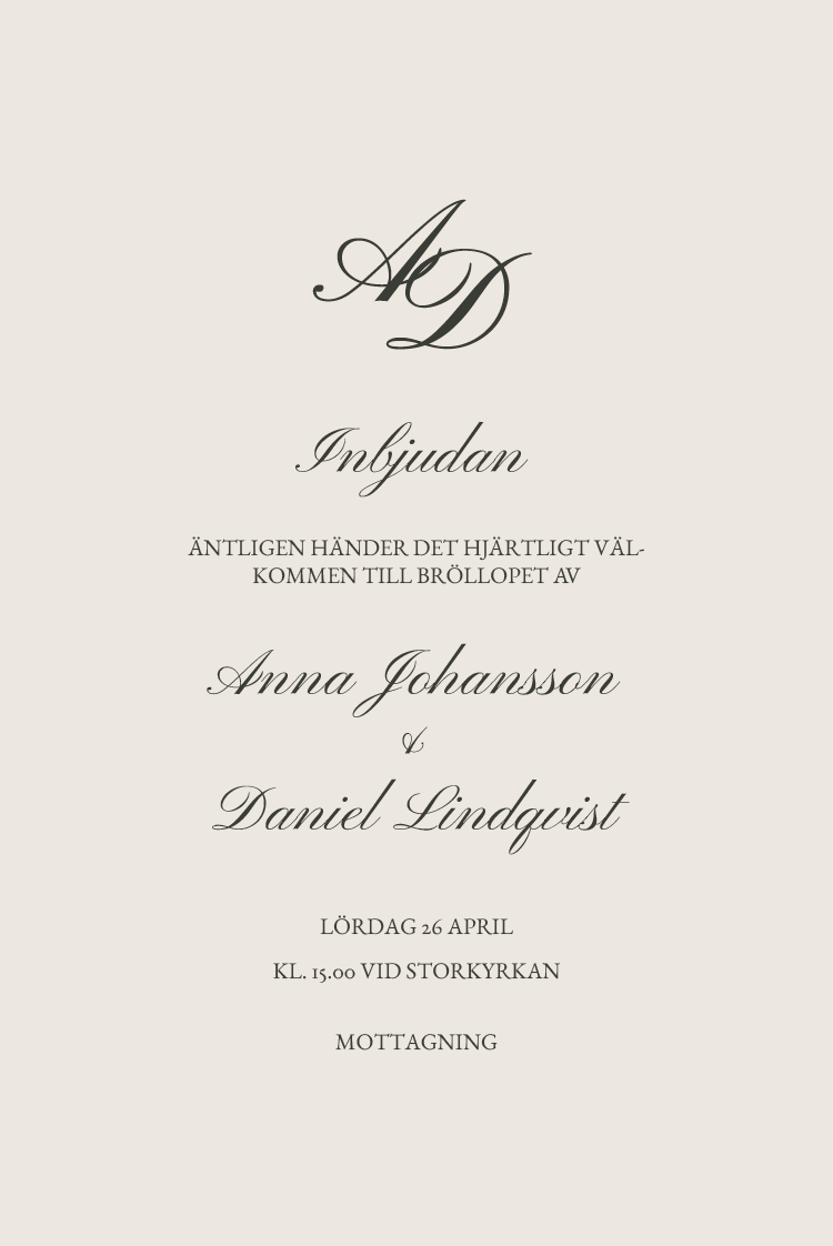 Inbjudningar — Tidlös skrift