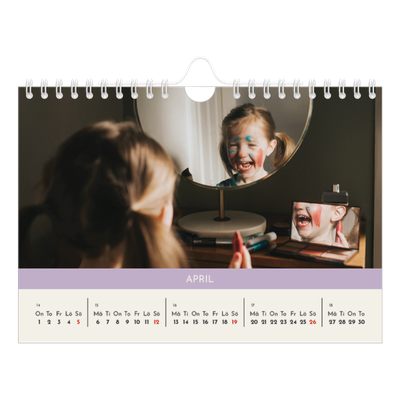 Fotokalender A5 Enkel — Pastellkapitel [April]
