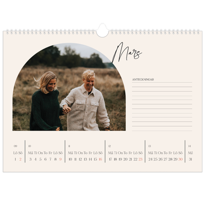 Fotokalender A3 Enkel — Minnen i valv [Mars]