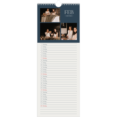 Fotokalender Smal  — Skiffer & seriffer [Februari]