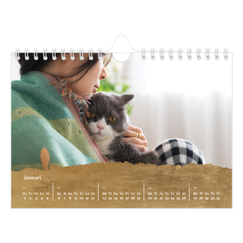 Fotokalender A5 Enkel — Guldfolie
