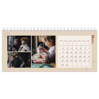 Skrivbordskalendrar — Asymmetrisk text [Mars]