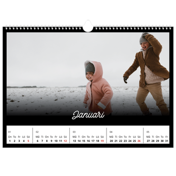 Fotokalender A3 Enkel — Svart