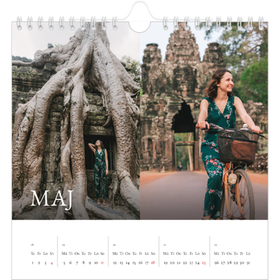 Årskalender kvadratisk — Enkel serif-teckensnitt [omslag]