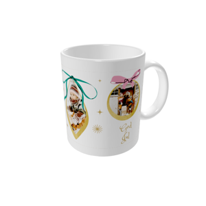 Fotomugg — Julgranskulor med rosetter