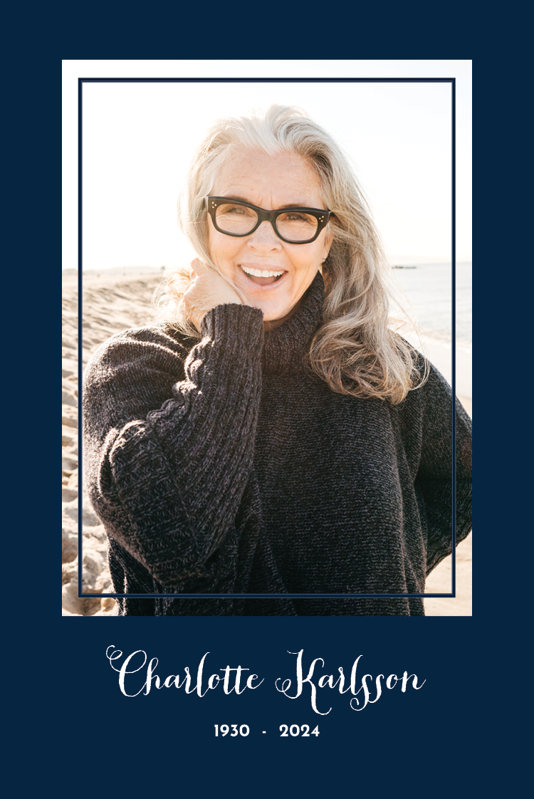 Tack — Mörkblått minnesmärke