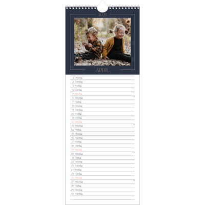 Fotokalender Smal  — Preussisk blå [April]
