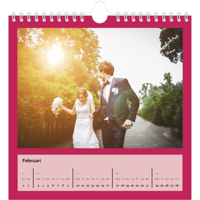 Årskalender kvadratisk — Skarpa färger [Februari]