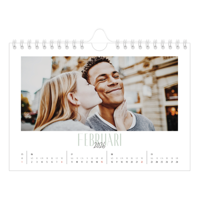 Fotokalender A5 Enkel — Flera typsnitt [Februari]