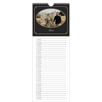 Fotokalender Smal  — Klassisk vintage [Mars]