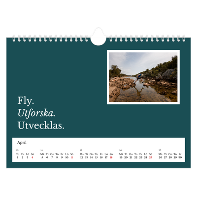 Fotokalender A4 Enkel — Redaktionell Jord [April]