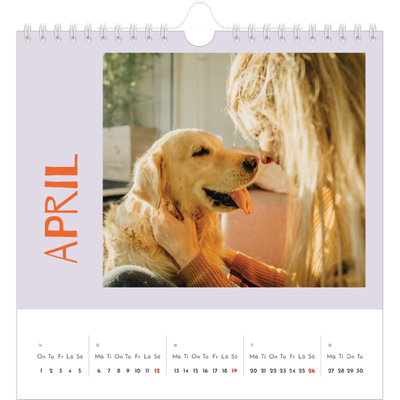 Årskalender kvadratisk — Färgglad kalender [April]