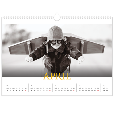 Fotokalender A3 Enkel — Historisk stil [April]