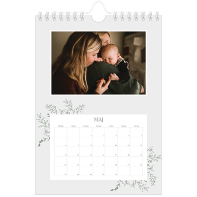 Fotokalender A5 Enkel — Handritade blommor [omslag]