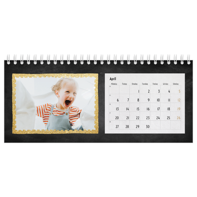 Skrivbordskalendrar — Ramar med glitter [April]