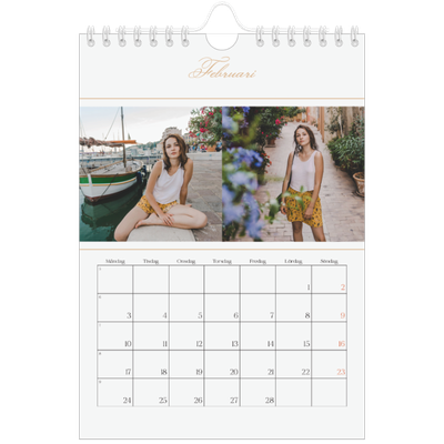 Fotokalender A5 Enkel — Elegant guld [Februari]