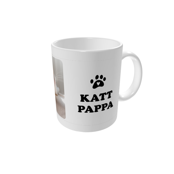 Fotomugg — Kattpappa - Vit