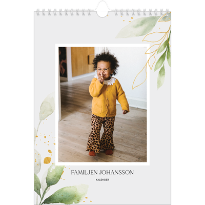 Fotokalender A4 Enkel (20 x 30 cm) — Blomster akvarell [omslag]