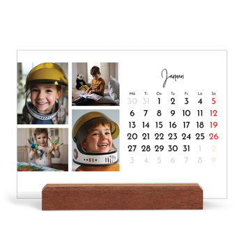 Skrivbordskalender med träställ - Liggande — Bild collage