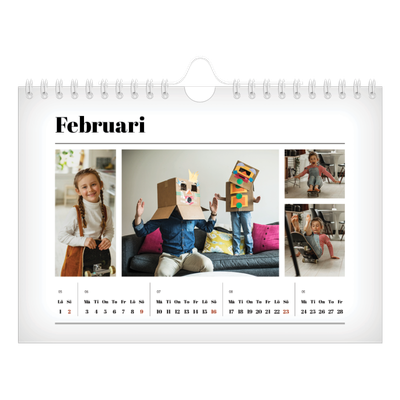 Fotokalender A5 Enkel — Tidningsstil [Februari]