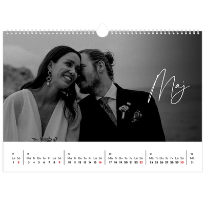 Fotokalender A3 Enkel — Elegant skrift [Maj]