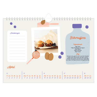 Fotokalender A4 Enkel — Året i recept [April]
