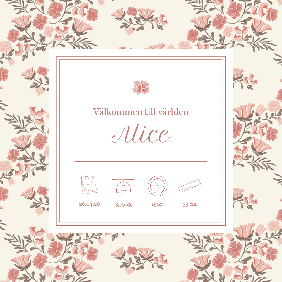 Inbjudningar — Babyblomma