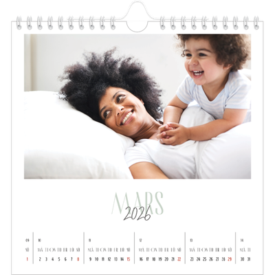 Årskalender kvadratisk — Flera typsnitt [Mars]