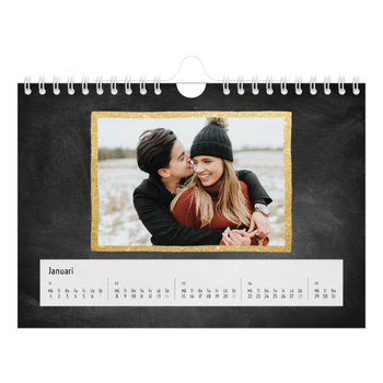Fotokalender A5 Enkel — Ramar med glitter