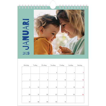 Fotokalender A4 Enkel — Färgglad kalender