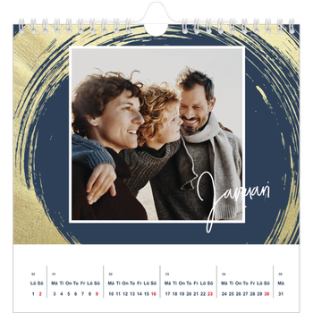 Fotokalender Kvadratisk — Gyllene penseldrag