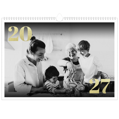 Fotokalender A3 Enkel — Stora nummer i glitter [omslag]