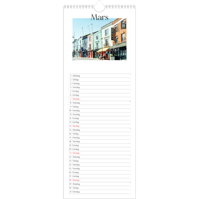 Fotokalender Smal  — Min reseskildring [Mars]