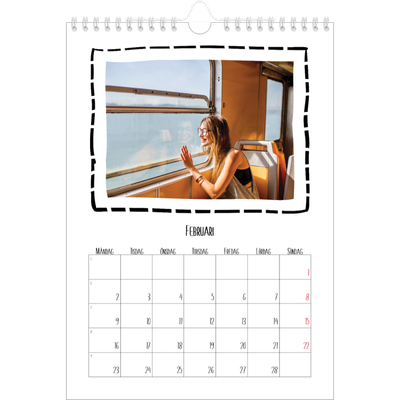 Fotokalender A4 Enkel (20 x 30 cm) — Albumögonblick [Februari]