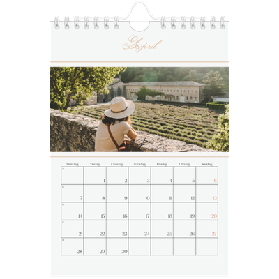 Fotokalender A5 Enkel — Elegant guld [April]