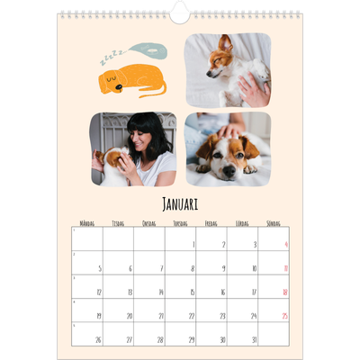 A3 Årskalender — Hundtassar och klotter [Januari]