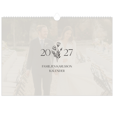 Fotokalender A3 Enkel — Initialer i blom [omslag]