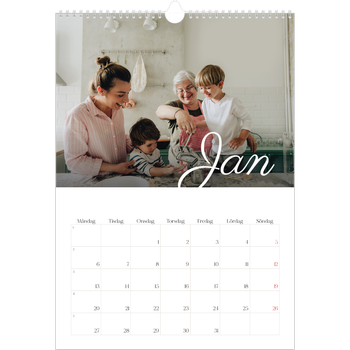 Fotokalender A3 Enkel — Handskrivna månader