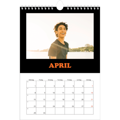 Fotokalender A4 Enkel (20 x 30 cm) — Rolig typografi [April]