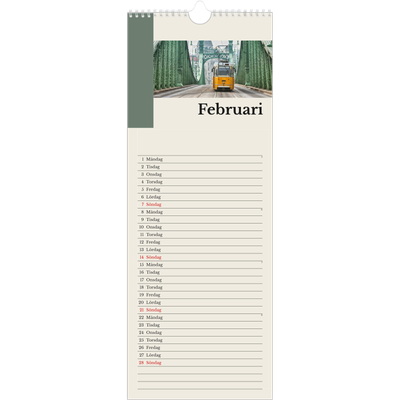 Fotokalender Smal  — Världens sevärdheter [Februari]
