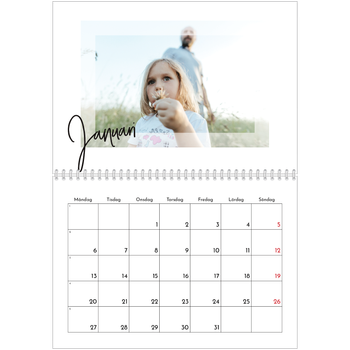 Fotokalender A3 Klassisk — Transparent ram
