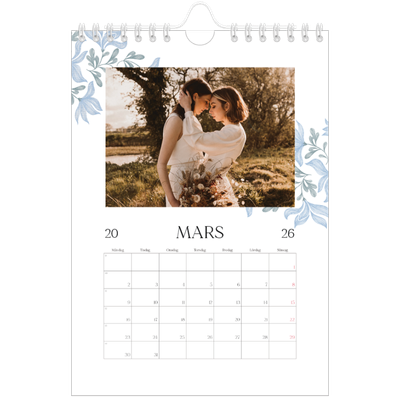 Fotokalender A5 Enkel — Elegant blommig [Mars]