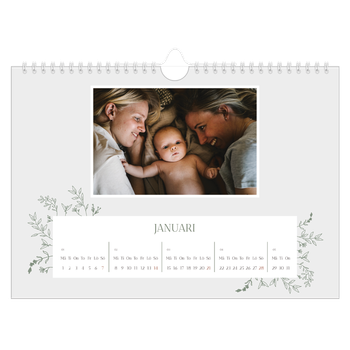 Fotokalender A4 Enkel — Handritade blommor
