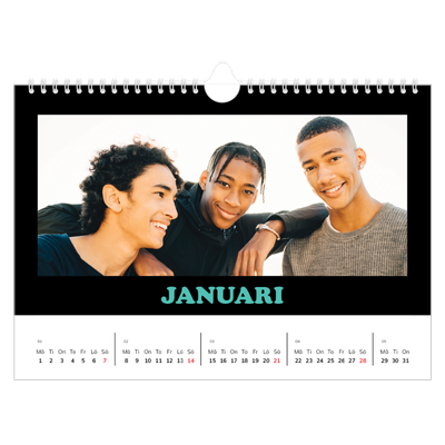 Fotokalender A4 Enkel — Rolig typografi [Januari]