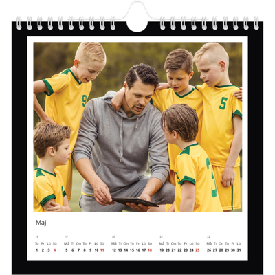 Årskalender kvadratisk — Svart bakgrund [omslag]