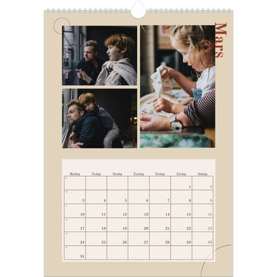 A3 Årskalender — Asymmetrisk text [Mars]