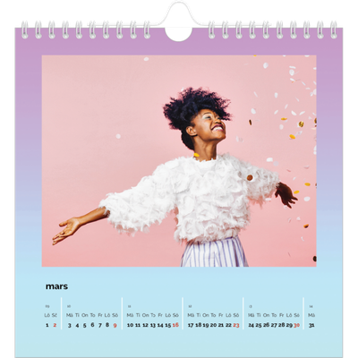 Årskalender kvadratisk — Pastelltoner [Mars]